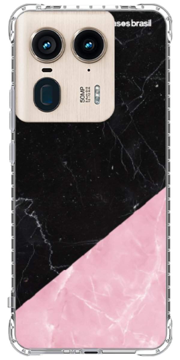 Capinha para Celular Mármore Duo Pink & Black