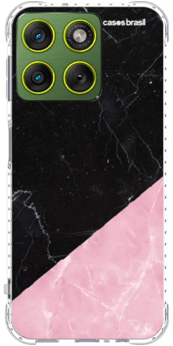 Capinha para Celular Mármore Duo Pink & Black