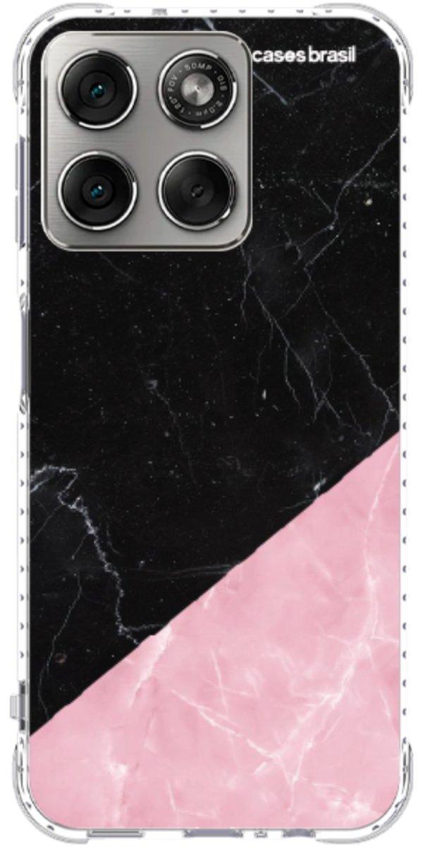 Capinha para Celular Mármore Duo Pink & Black