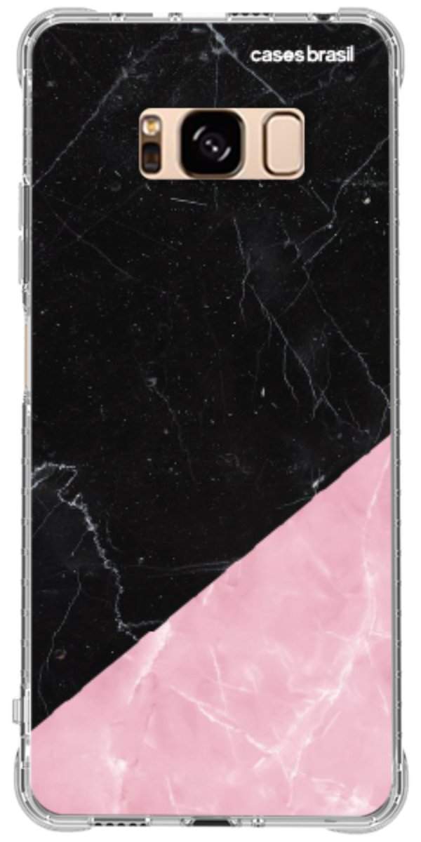 Capinha para Celular Mármore Duo Pink & Black