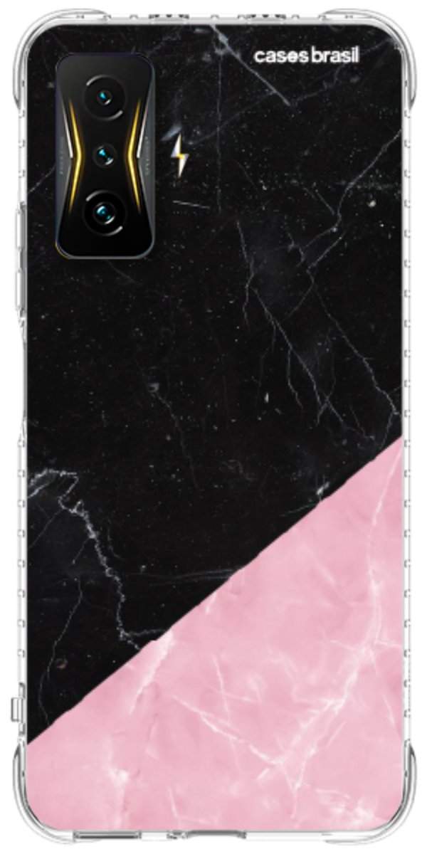 Capinha para Celular Mármore Duo Pink & Black