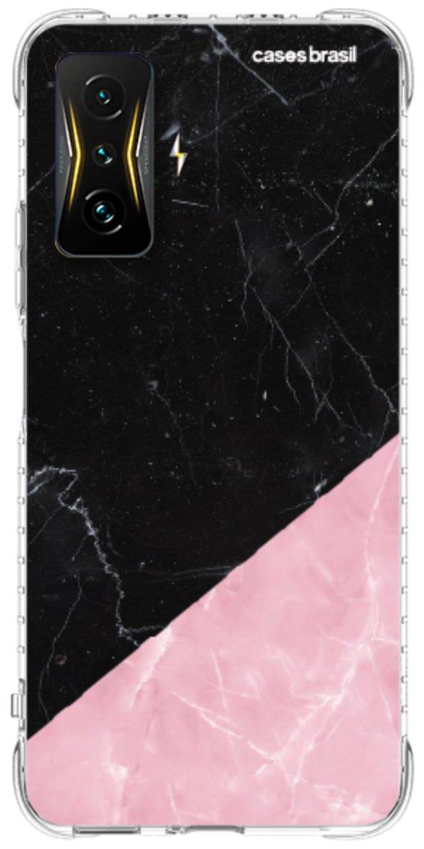 Capinha para Celular Mármore Duo Pink & Black