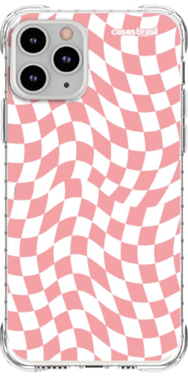 Capinha para Celular Xadrez Ondulado Coral