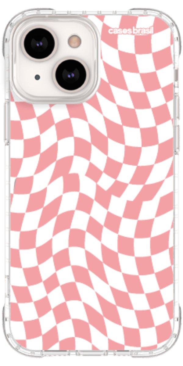 Capinha para Celular Xadrez Ondulado Coral