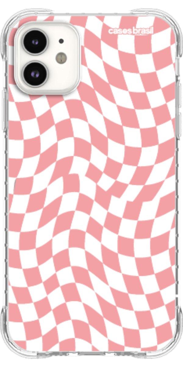 Capinha para Celular Xadrez Ondulado Coral
