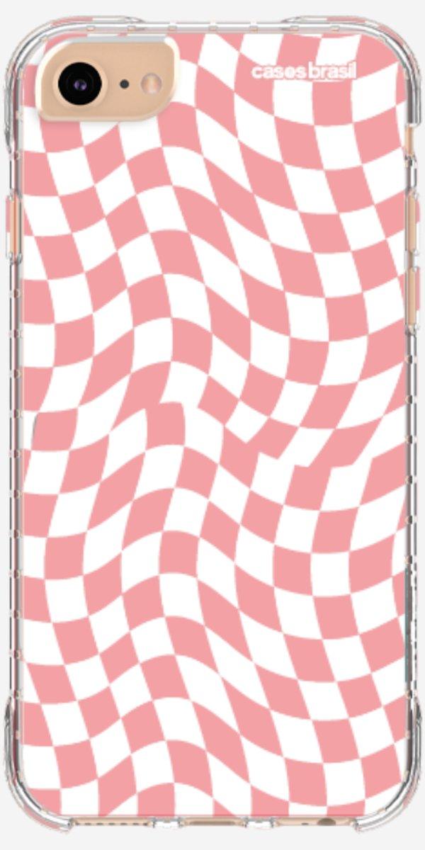 Capinha para Celular Xadrez Ondulado Coral