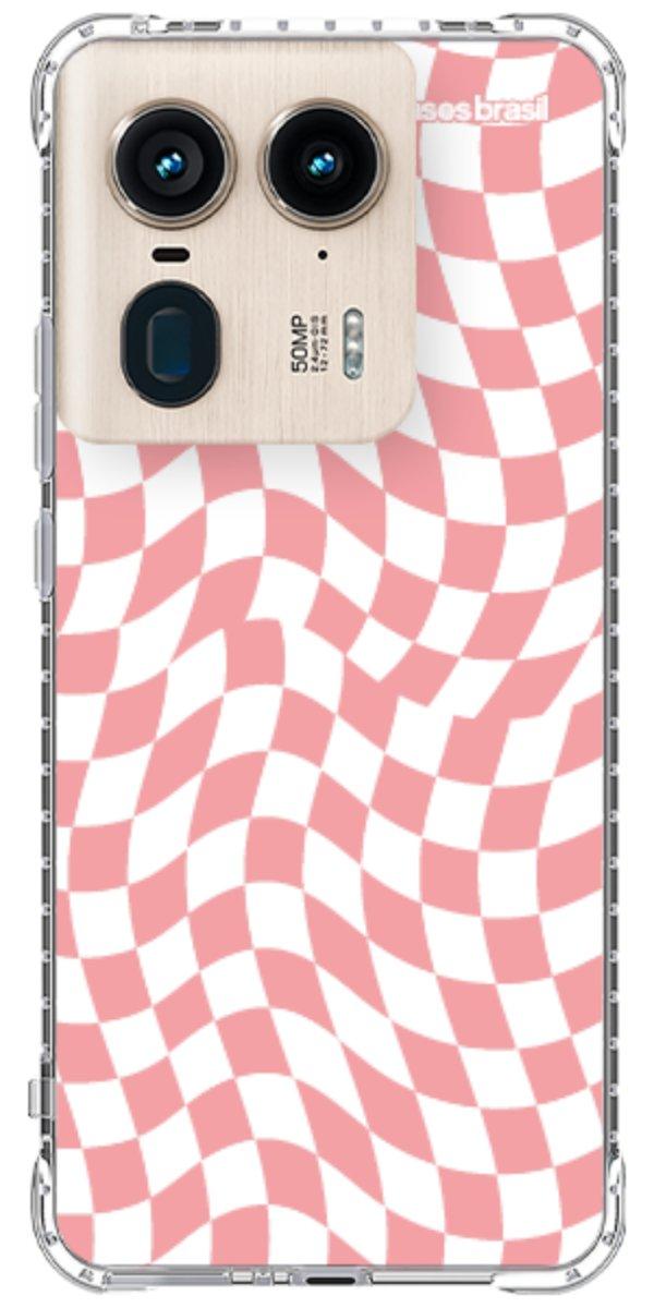 Capinha para Celular Xadrez Ondulado Coral