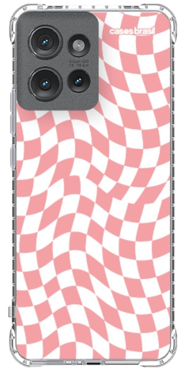Capinha para Celular Xadrez Ondulado Coral