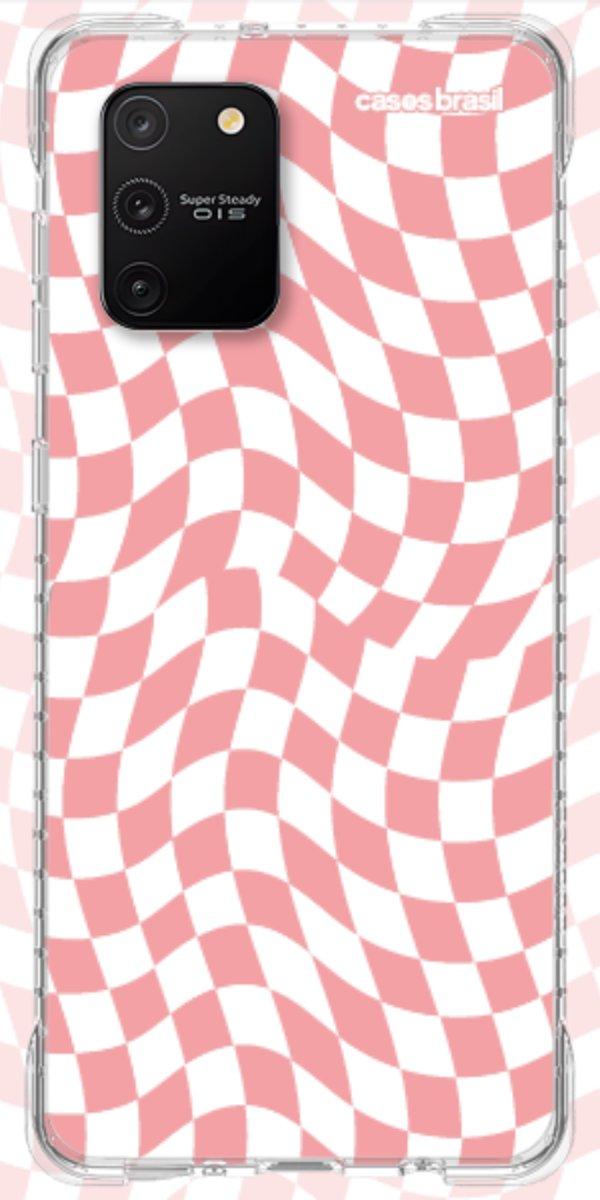 Capinha para Celular Xadrez Ondulado Coral