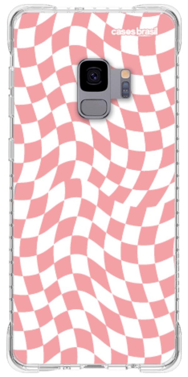 Capinha para Celular Xadrez Ondulado Coral