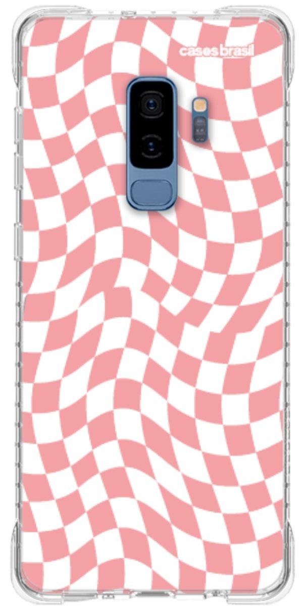 Capinha para Celular Xadrez Ondulado Coral
