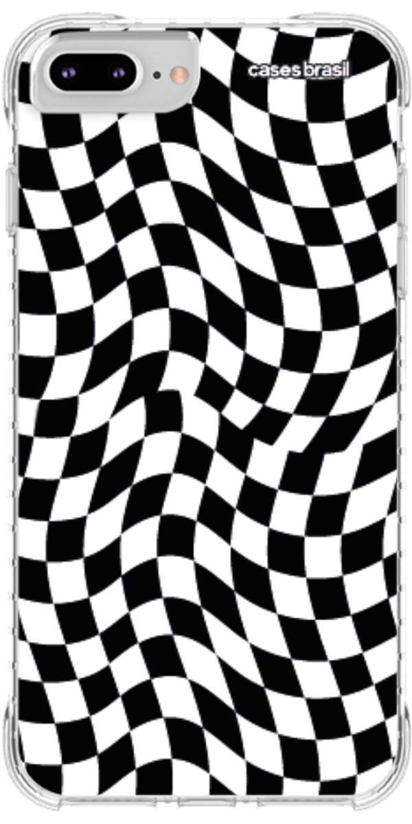 Capinha para Celular Xadrez Ondulado Preto e Branco