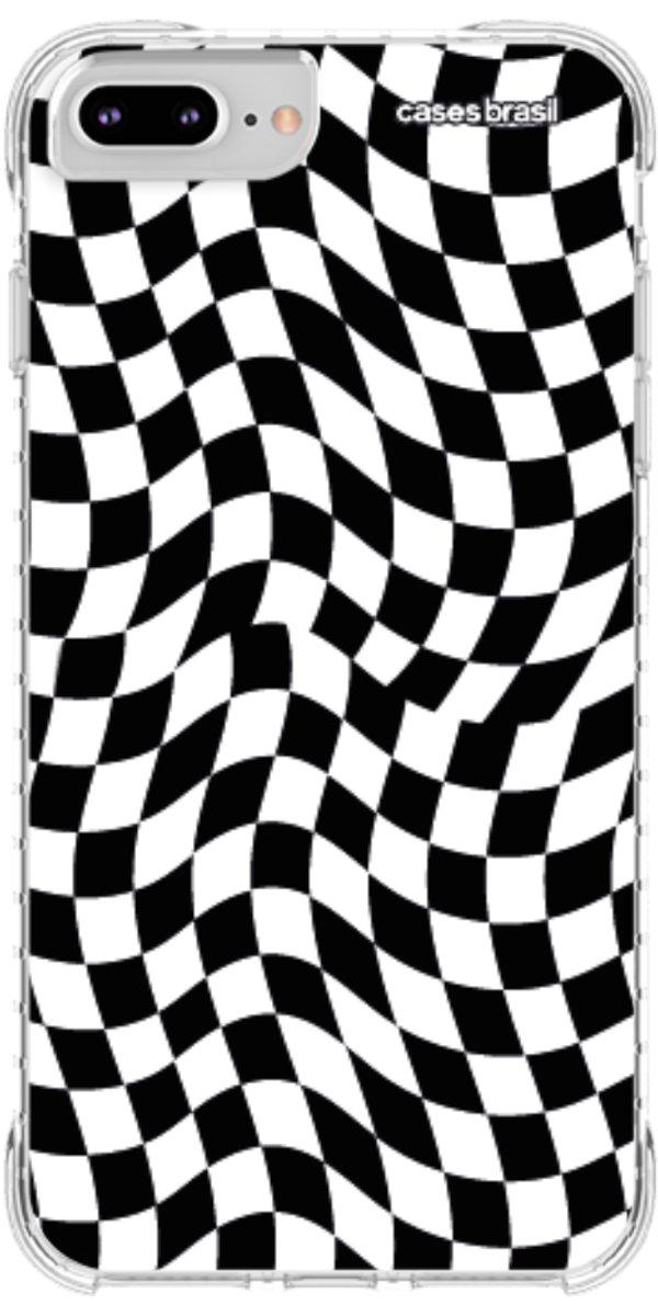 Capinha para Celular Xadrez Ondulado Preto e Branco