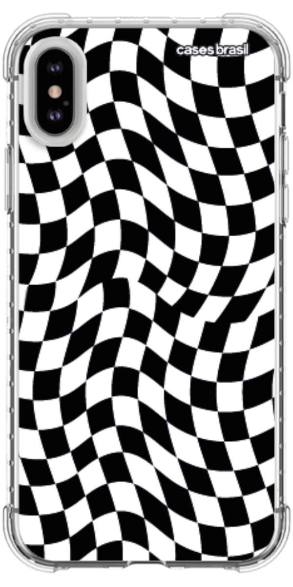 Capinha para Celular Xadrez Ondulado Preto e Branco