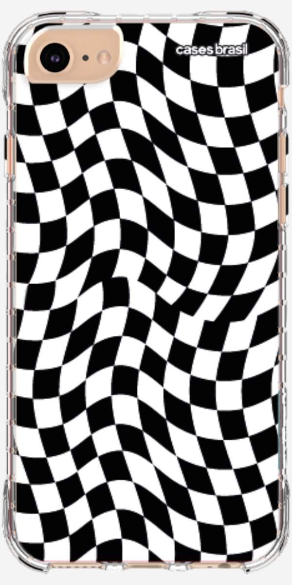 Capinha para Celular Xadrez Ondulado Preto e Branco