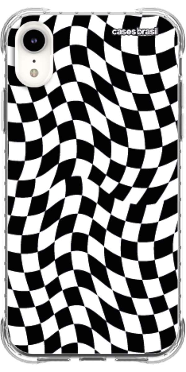 Capinha para Celular Xadrez Ondulado Preto e Branco