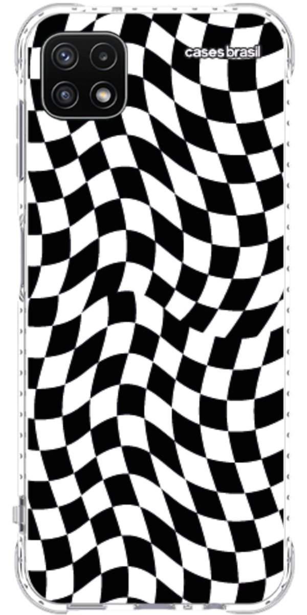 Capinha para Celular Xadrez Ondulado Preto e Branco