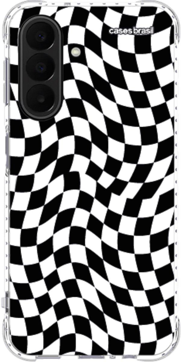 Capinha para Celular Xadrez Ondulado Preto e Branco