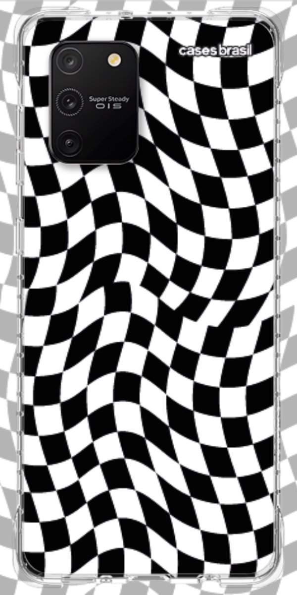 Capinha para Celular Xadrez Ondulado Preto e Branco