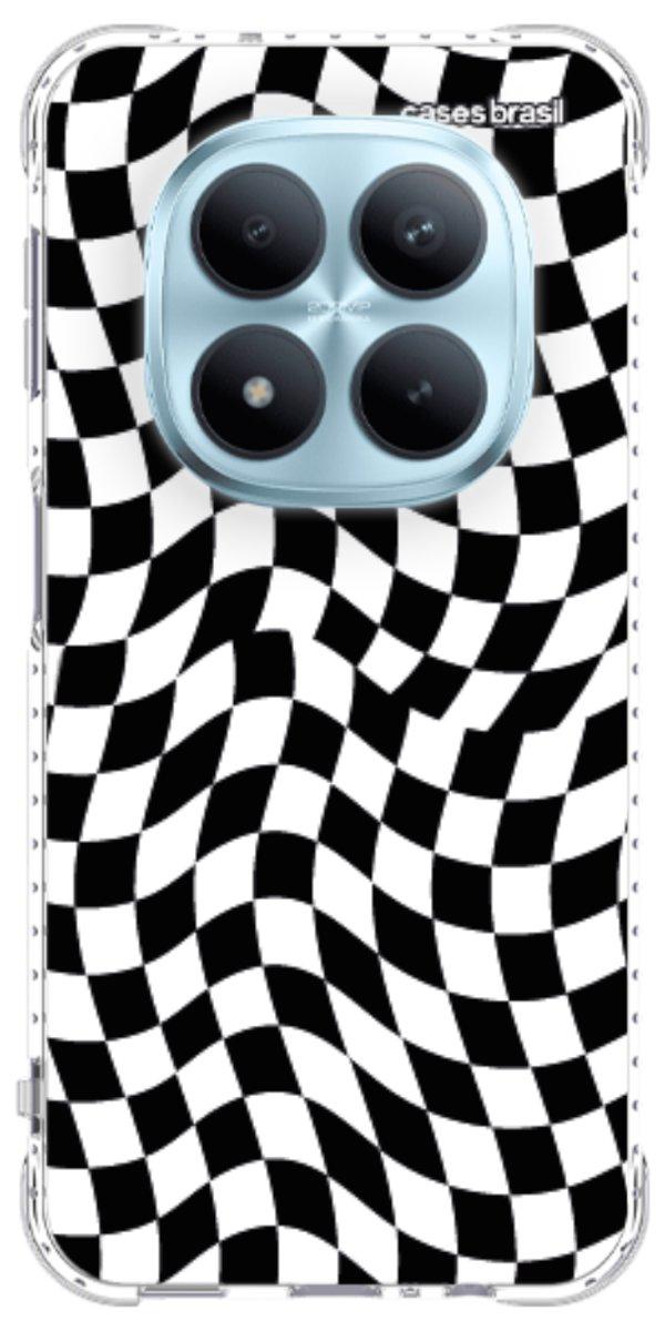 Capinha para Celular Xadrez Ondulado Preto e Branco