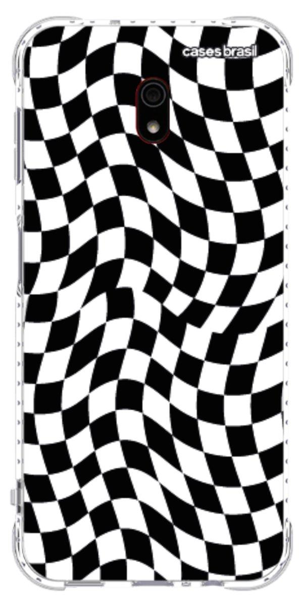 Capinha para Celular Xadrez Ondulado Preto e Branco