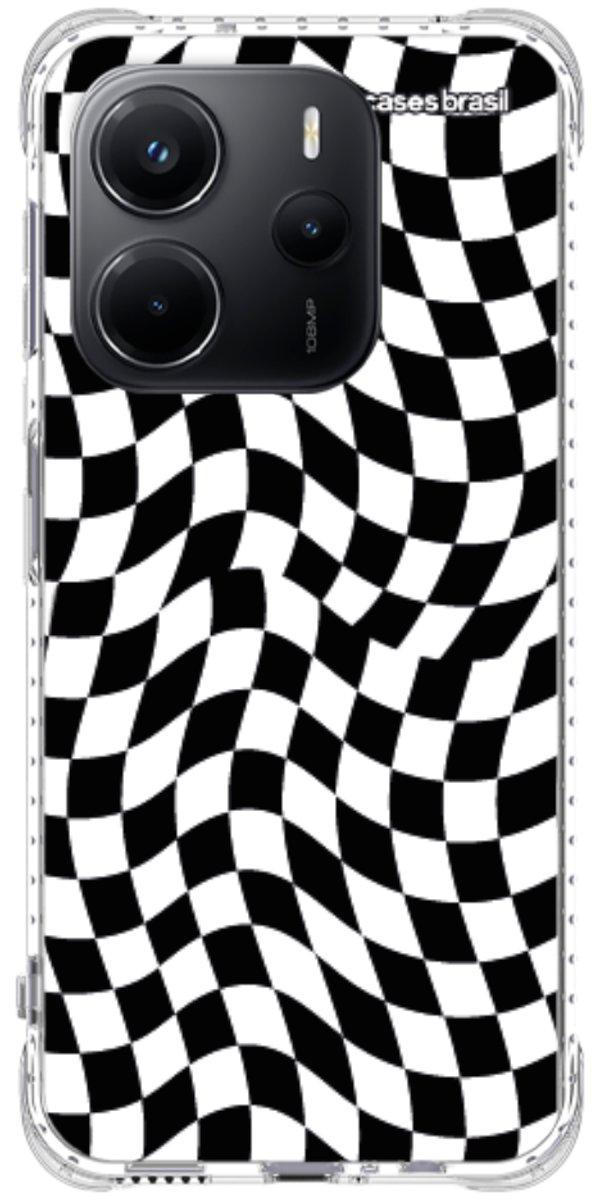 Capinha para Celular Xadrez Ondulado Preto e Branco