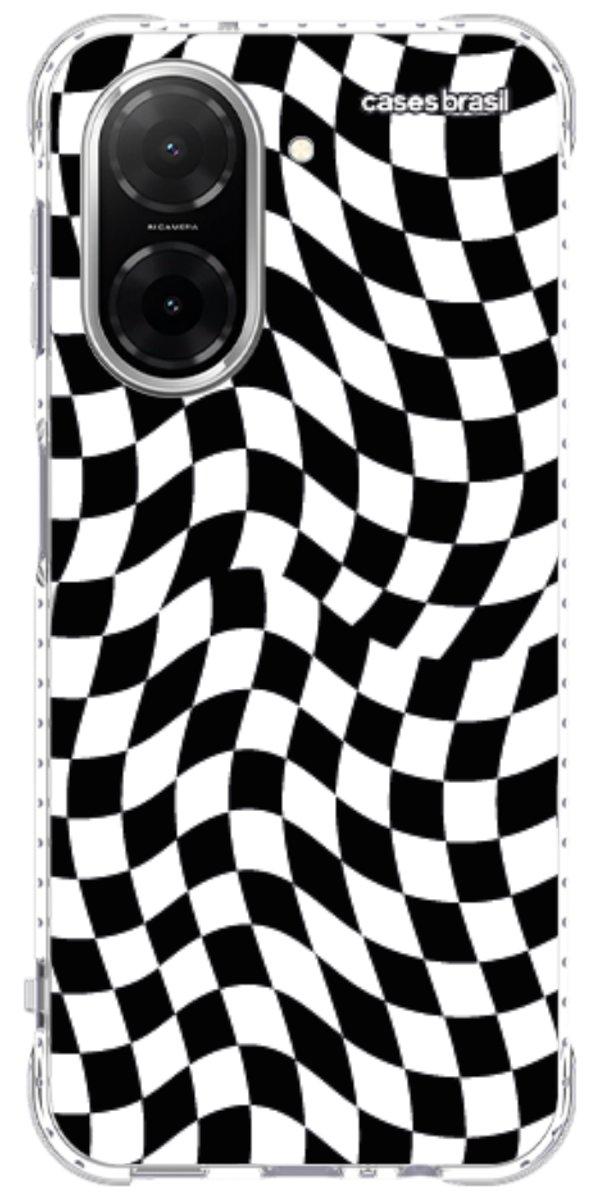 Capinha para Celular Xadrez Ondulado Preto e Branco