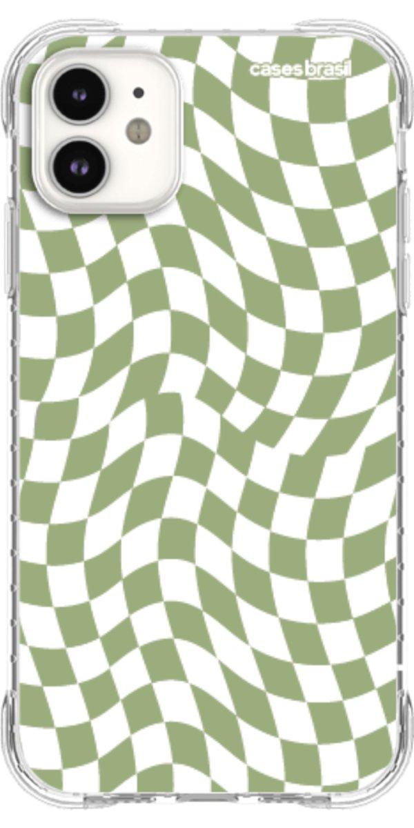 Capinha para Celular Xadrez Ondulado Verde