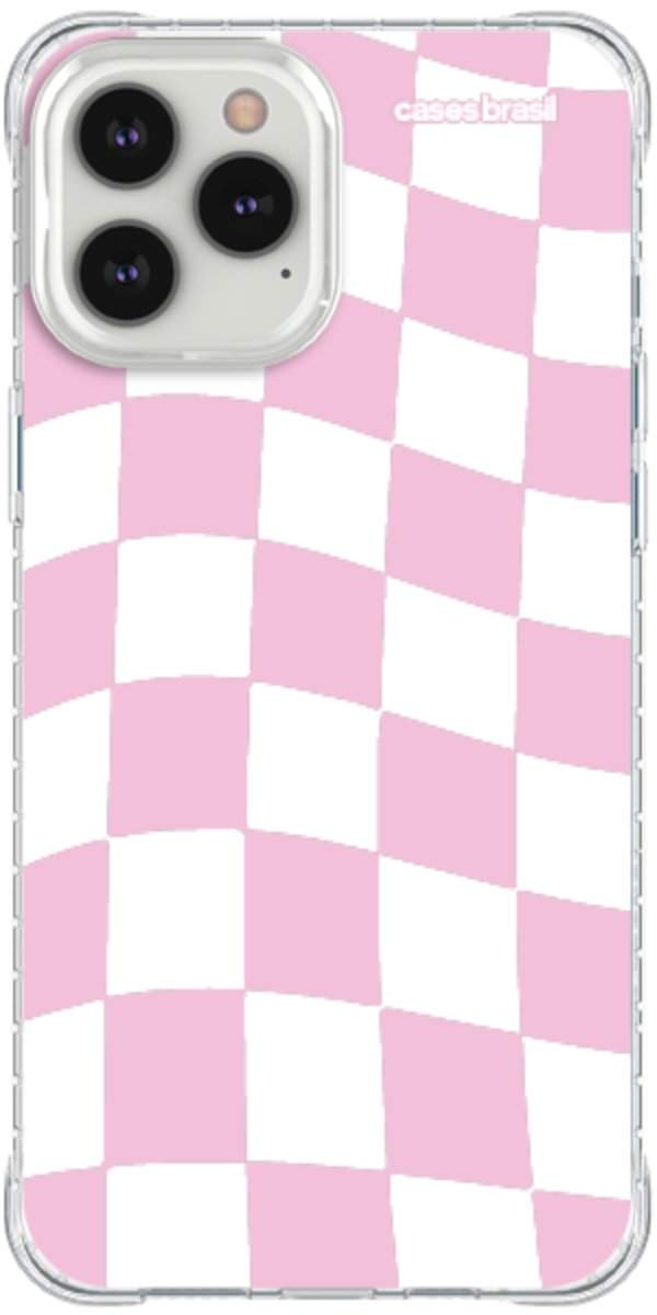 Capinha para Celular Xadrez Rosa Bebê
