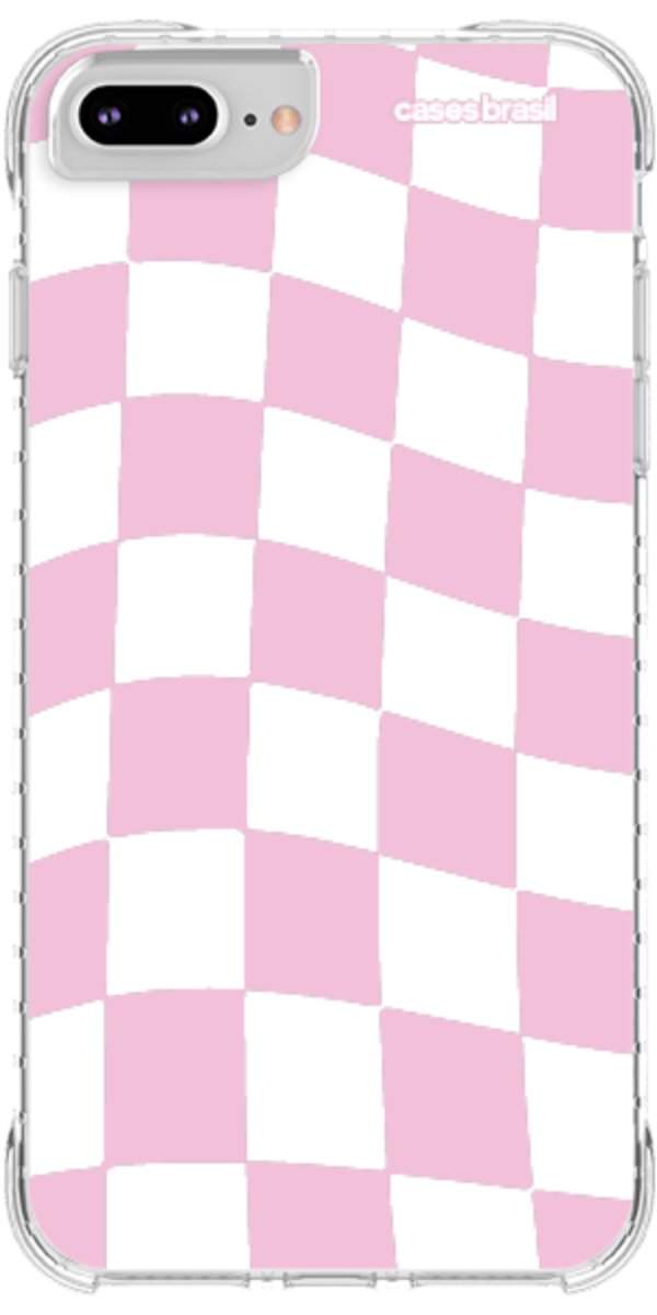 Capinha para Celular Xadrez Rosa Bebê