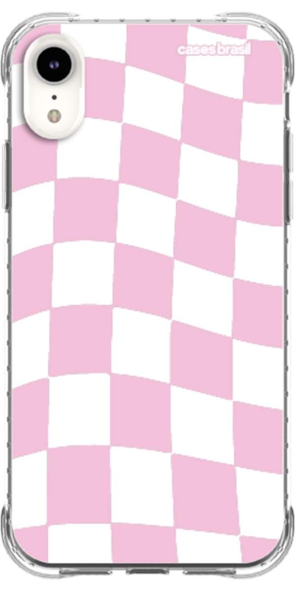 Capinha para Celular Xadrez Rosa Bebê