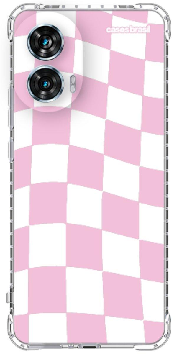 Capinha para Celular Xadrez Rosa Bebê