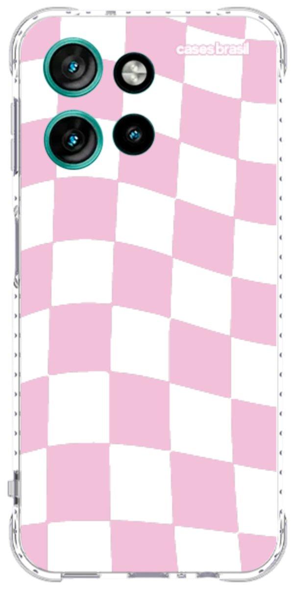 Capinha para Celular Xadrez Rosa Bebê