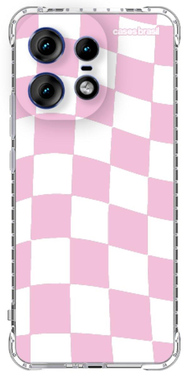 Capinha para Celular Xadrez Rosa Bebê