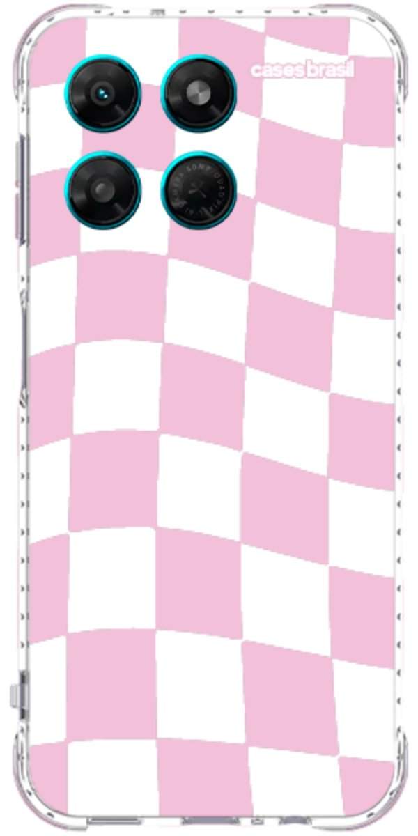 Capinha para Celular Xadrez Rosa Bebê