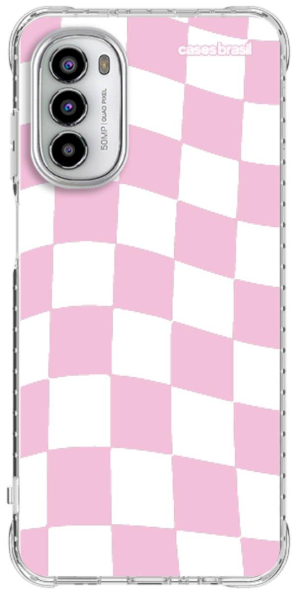 Capinha para Celular Xadrez Rosa Bebê
