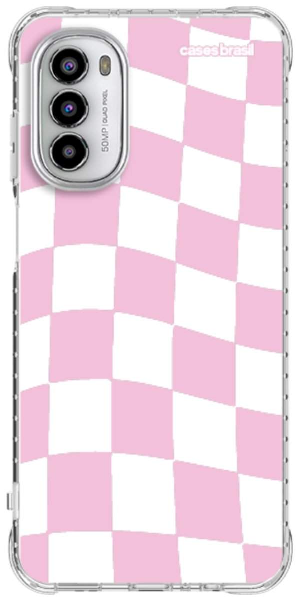 Capinha para Celular Xadrez Rosa Bebê