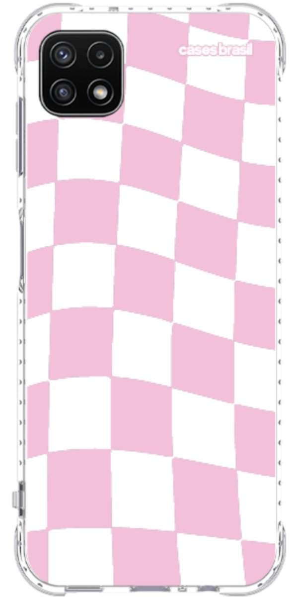 Capinha para Celular Xadrez Rosa Bebê
