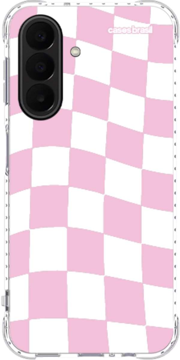 Capinha para Celular Xadrez Rosa Bebê