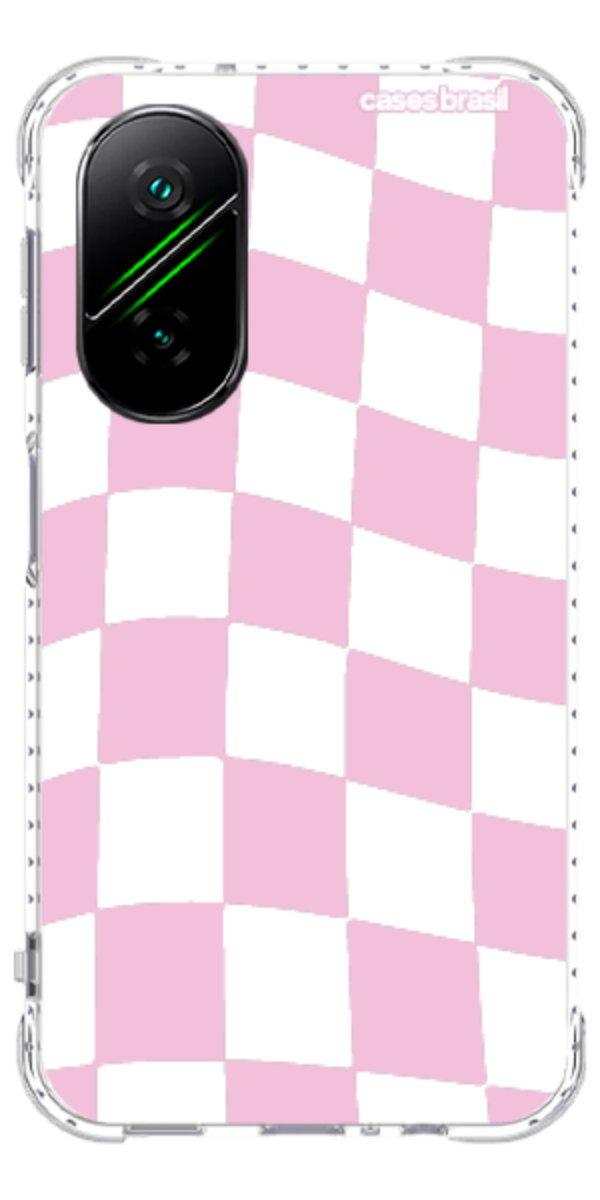 Capinha para Celular Xadrez Rosa Bebê