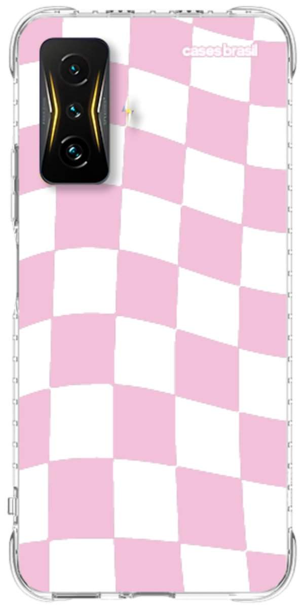 Capinha para Celular Xadrez Rosa Bebê