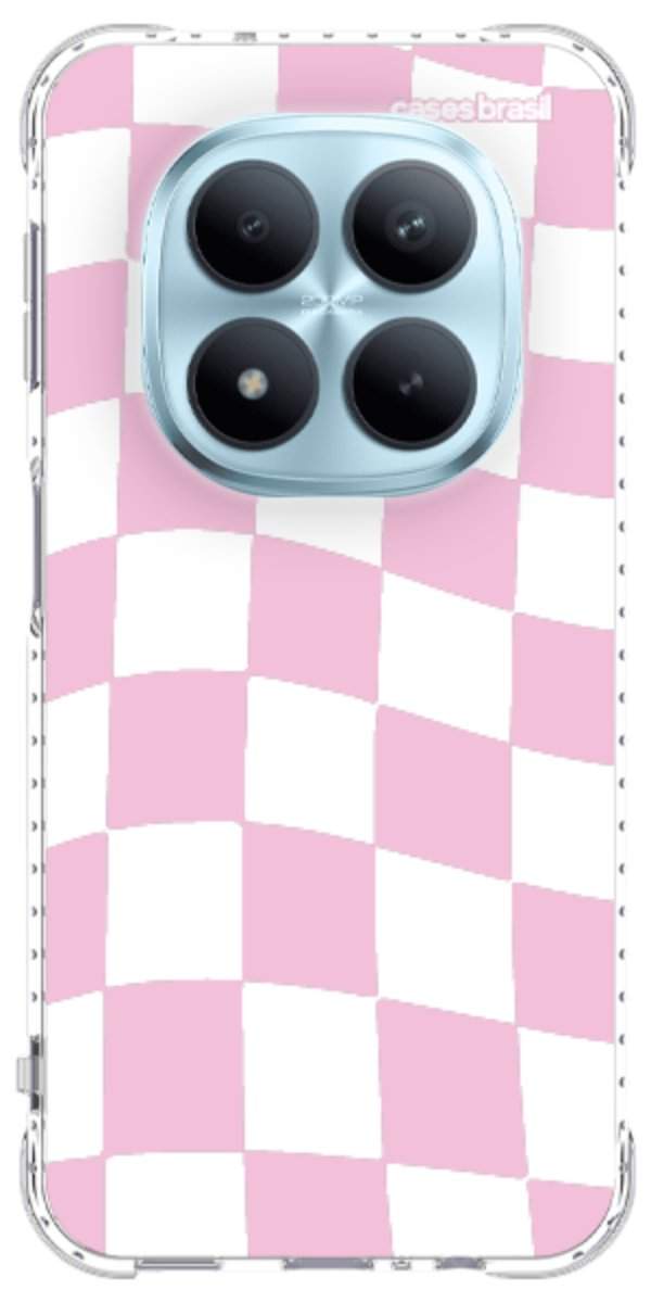 Capinha para Celular Xadrez Rosa Bebê