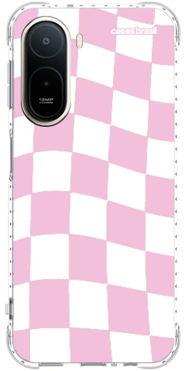Capinha para Celular Xadrez Rosa Bebê