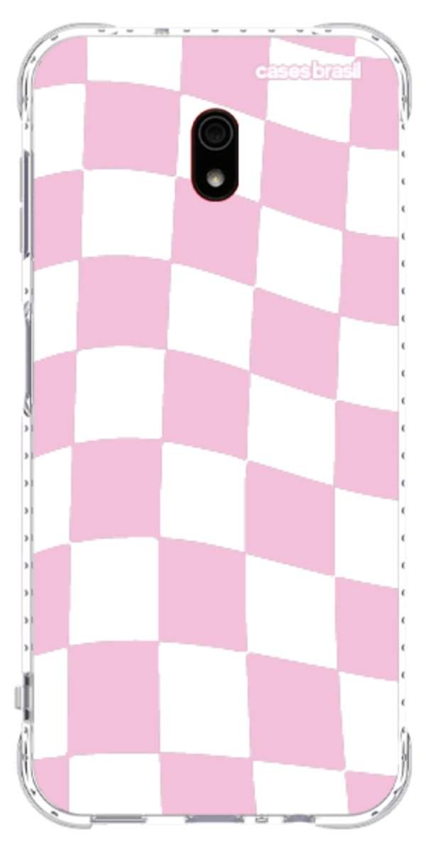 Capinha para Celular Xadrez Rosa Bebê