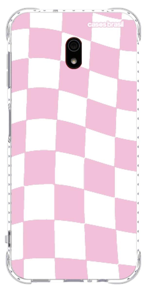 Capinha para Celular Xadrez Rosa Bebê