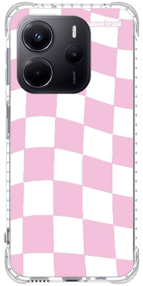 Capinha para Celular Xadrez Rosa Bebê