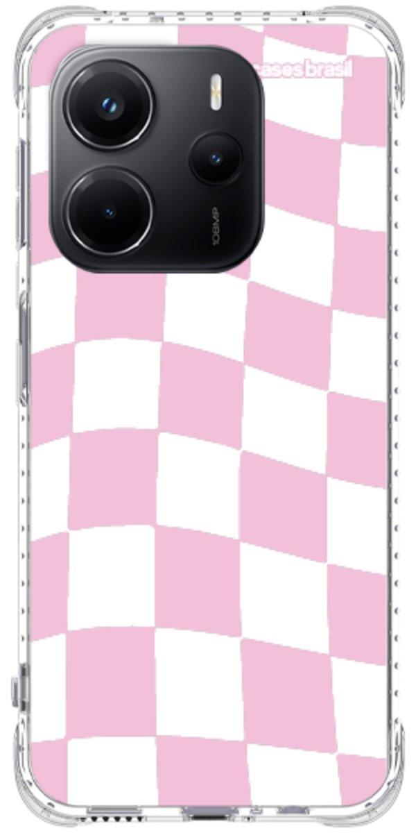 Capinha para Celular Xadrez Rosa Bebê