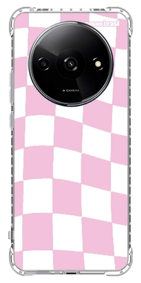 Capinha para Celular Xadrez Rosa Bebê