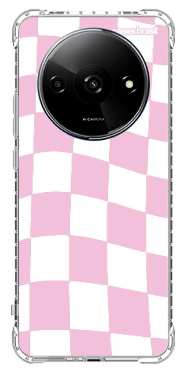 Capinha para Celular Xadrez Rosa Bebê