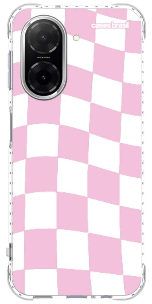 Capinha para Celular Xadrez Rosa Bebê